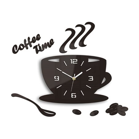 Zegar ścienny Coffe Time 3D Wenge