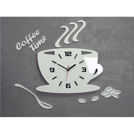 Zegar ścienny Coffe Time 3D White