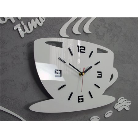 Zegar ścienny Coffe Time 3D White