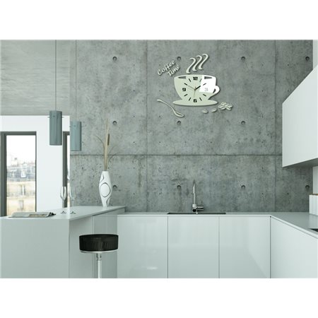 Zegar ścienny Coffe Time 3D White