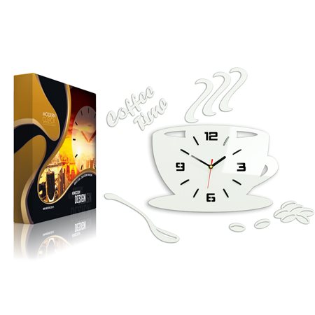 Zegar ścienny Coffe Time 3D White