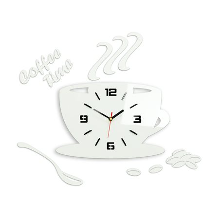 Zegar ścienny Coffe Time 3D White