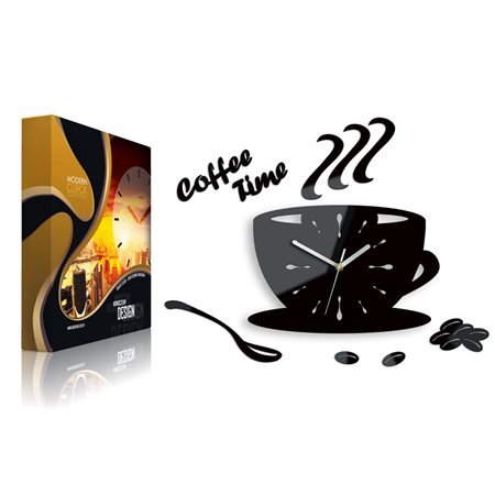 Zegar ścienny Coffe Time Black