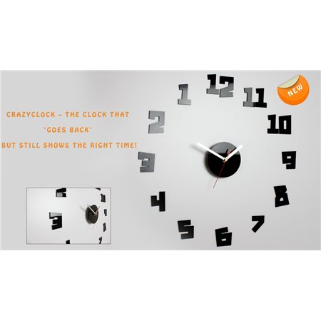 Zegar ścienny Crazy Clock black