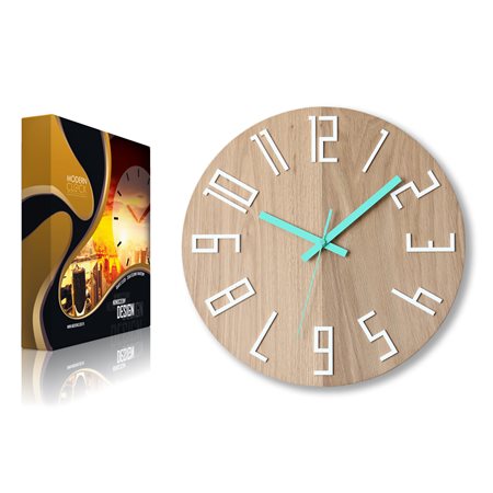 Zegar ścienny Drewniany Colorfull  Mint