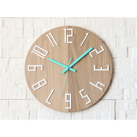 Zegar ścienny Drewniany Colorfull  Mint
