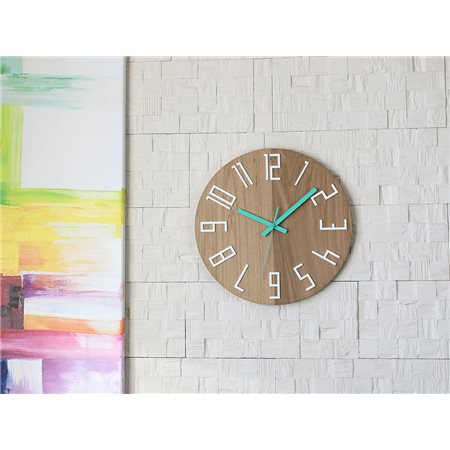 Zegar ścienny Drewniany Colorfull  Mint