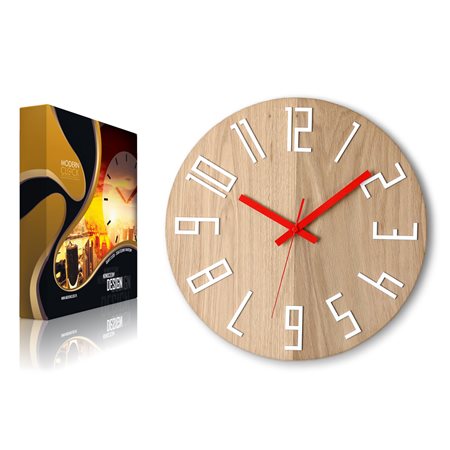 Zegar ścienny Drewniany Colorfull  Red