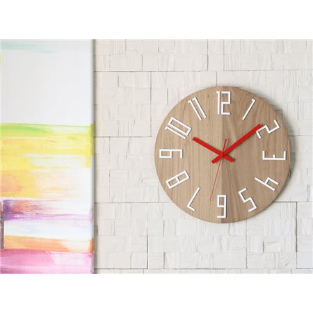 Zegar ścienny Drewniany Colorfull  Red