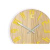 Zegar ścienny Drewniany Slim Yellow | Dekormania