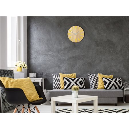 Zegar ścienny Drewniany Slim Yellow
