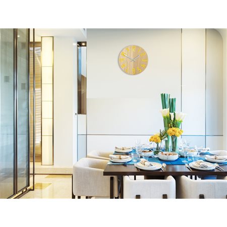 Zegar ścienny Drewniany Slim Yellow