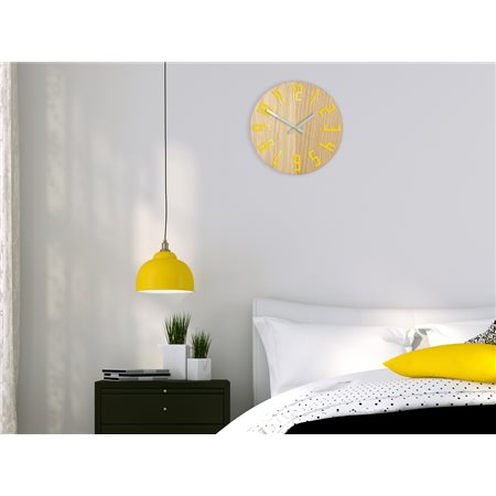 Zegar ścienny Drewniany Slim Yellow