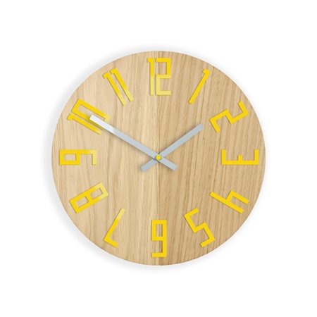 Zegar ścienny Drewniany Slim Yellow