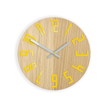 Zegar ścienny Drewniany Slim Yellow