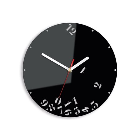 Zegar ścienny Falling Number Black