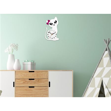 Zegar ścienny Kot WHITE