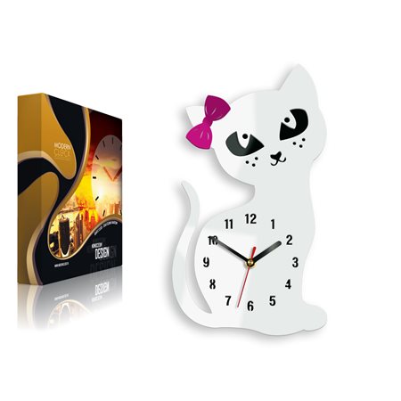 Zegar ścienny Kot WHITE