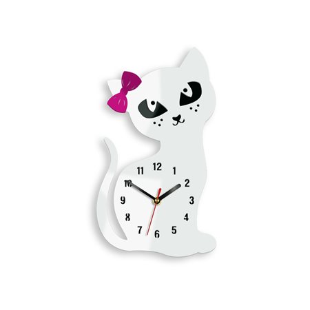 Zegar ścienny Kot WHITE