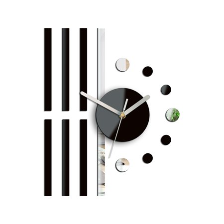 Zegar ścienny Line Black&Mirror