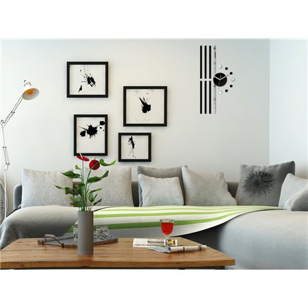 Zegar ścienny Line Black&Mirror