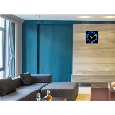 Zegar ścienny LOGIC BLACK&BLUE