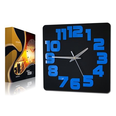 Zegar ścienny LOGIC BLACK&BLUE
