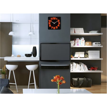 Zegar ścienny Logic BLACK&ORANGE | Dekormania