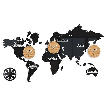 Zegar ścienny Mapa  3 strefy