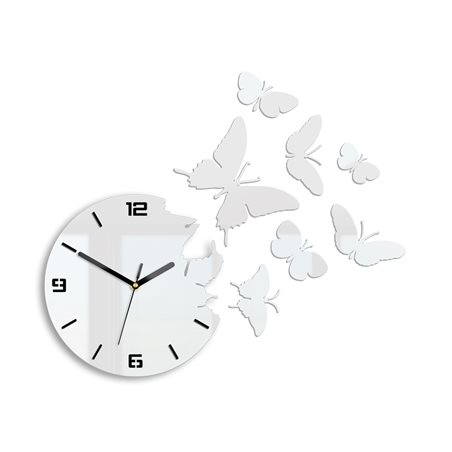 Zegar ścienny Motyle 3D WHITE