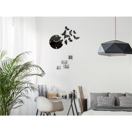 Zegar ścienny Motyle Black | Dekormania