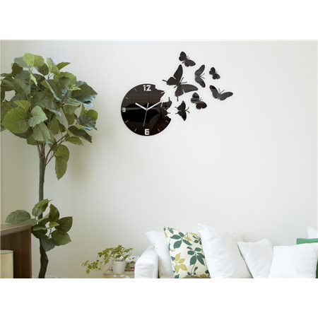 Zegar ścienny Motyle Black