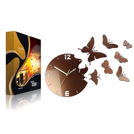 Zegar ścienny Motyle Copper