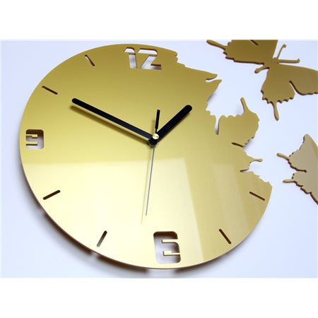 Zegar ścienny Motyle Gold