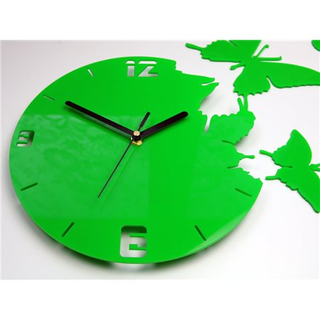Zegar ścienny Motyle Green