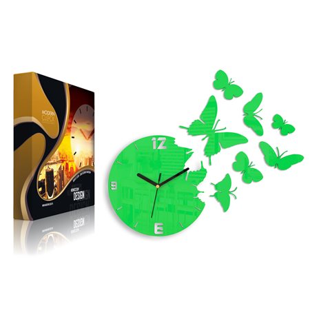 Zegar ścienny Motyle Green