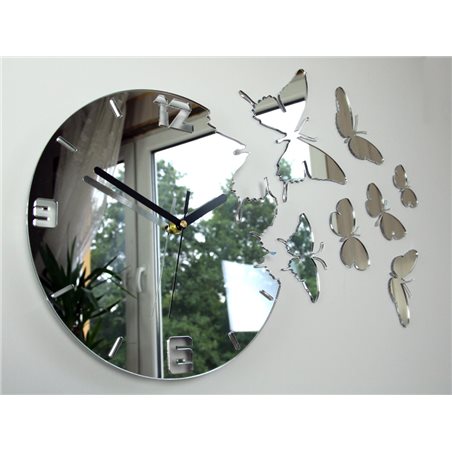 Zegar ścienny Motyle Mirror