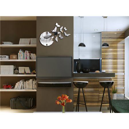 Zegar ścienny Motyle Mirror | Dekormania