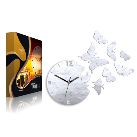 Zegar ścienny Motyle Nacre Gray