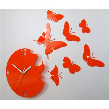 Zegar ścienny Motyle Orange