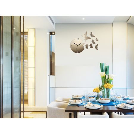 Zegar ścienny Motyle Tortora