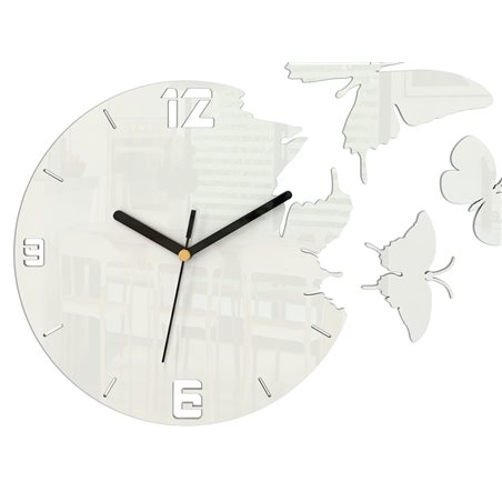 Zegar ścienny Motyle White