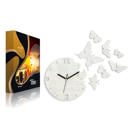 Zegar ścienny Motyle White