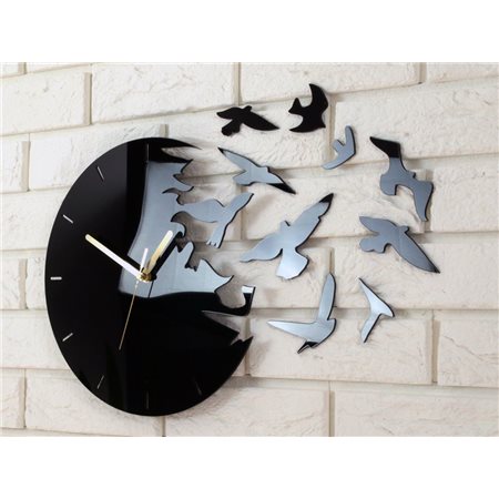 Zegar ścienny Rajskie Ptaki  Black