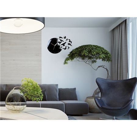 Zegar ścienny Rajskie Ptaki  Black