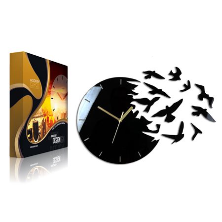 Zegar ścienny Rajskie Ptaki  Black