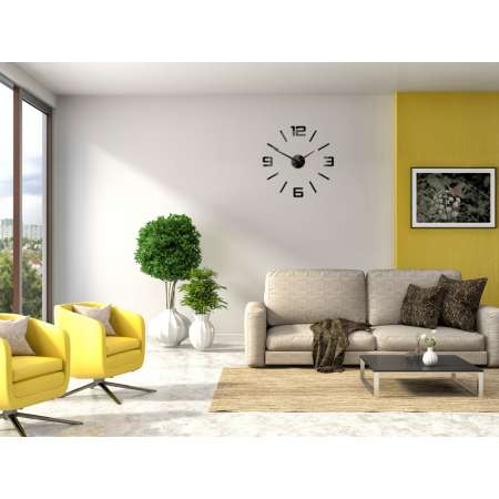 Zegar ścienny Silver XL Black