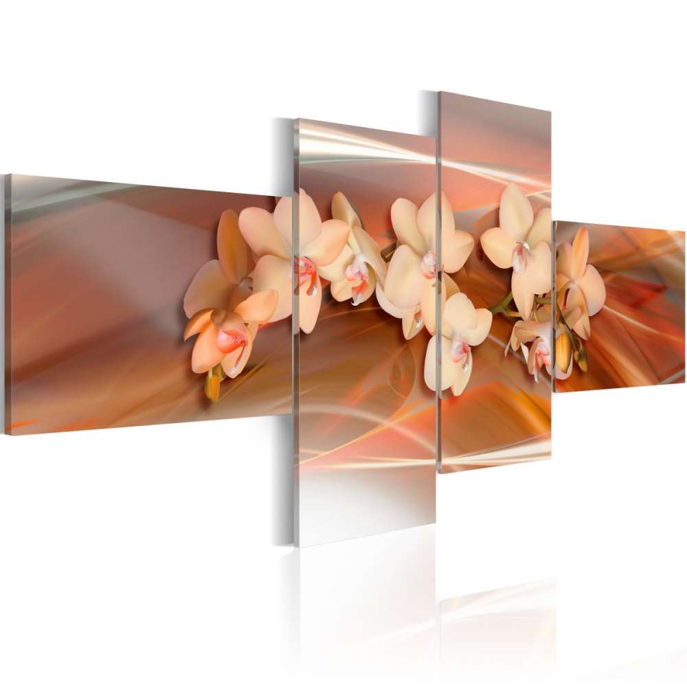 Obraz  Biała orchidea na jesiennym tle