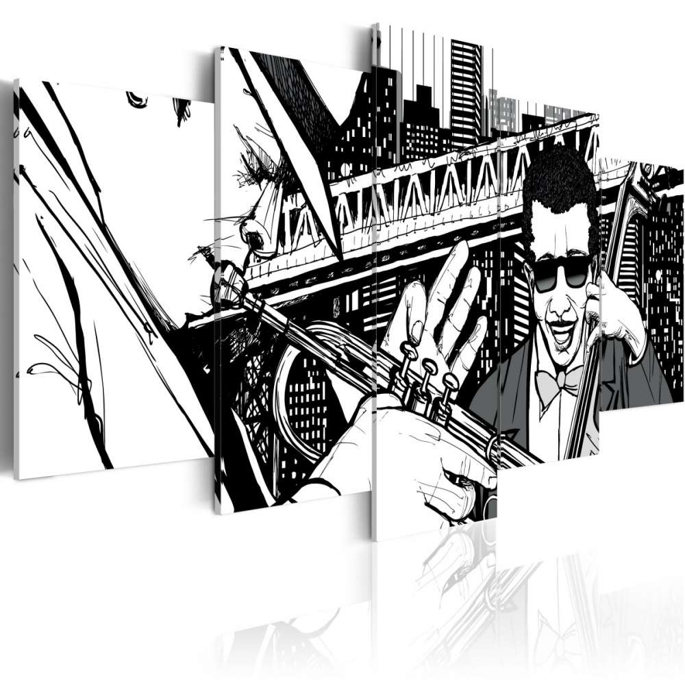 Obraz  Koncert jazzowy na tle nowojorskich wieżowców  5 częsci