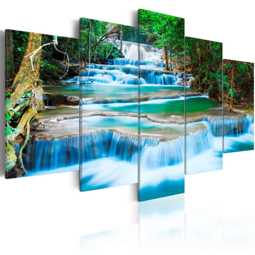 Obraz  Błękitny wodospad w Kanchanaburi, Tajlandia